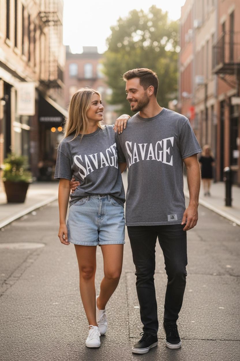 Savage oversized t-shirt in a used look – Young & Boss® | 100% cotton