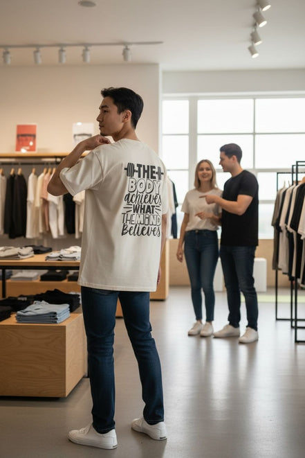 Young & Boss T-Shirt “The Body Achieves” | 100% cotton | Back print.