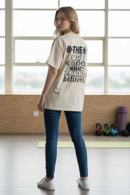Young & Boss T-Shirt “The Body Achieves” | 100% cotton | Back print.