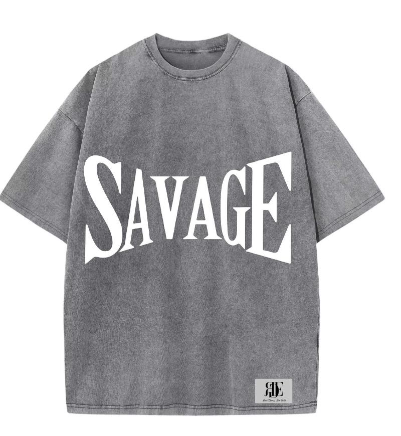 Savage oversized t-shirt in a used look – Young & Boss® | 100% cotton