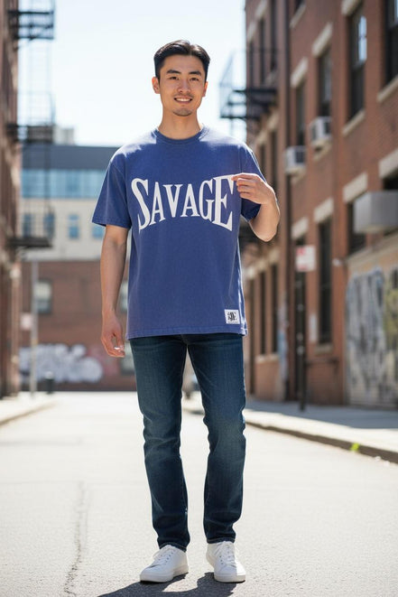 Savage oversized t-shirt in a used look – Young & Boss® | 100% cotton