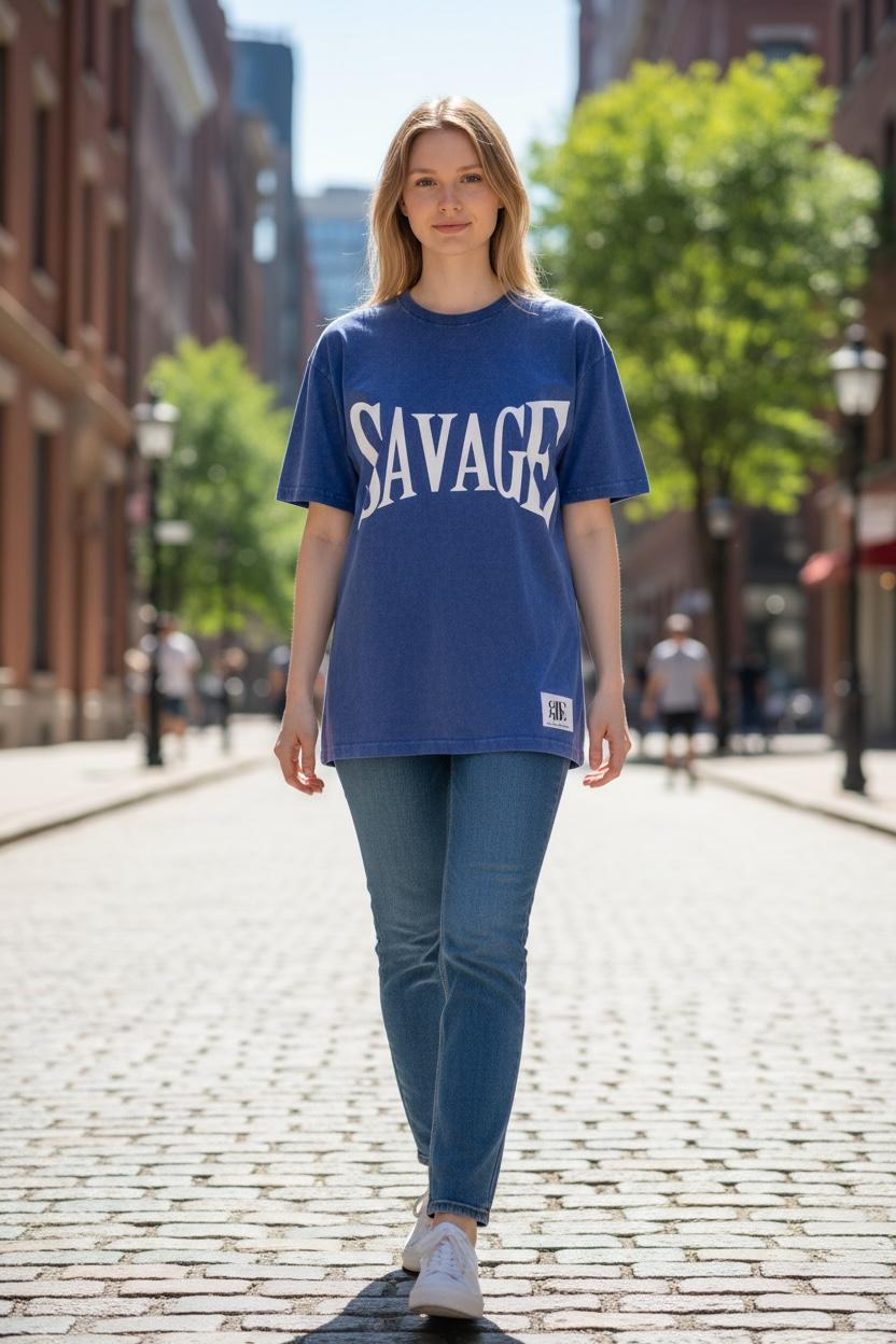 Savage oversized t-shirt in a used look – Young & Boss® | 100% cotton