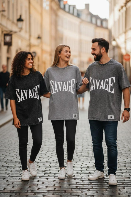 Savage oversized t-shirt in a used look – Young & Boss® | 100% cotton