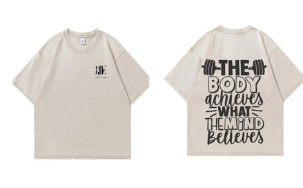 Young & Boss T-Shirt „The Body Achieves“ | 100 % Baumwolle | Rückenprint.