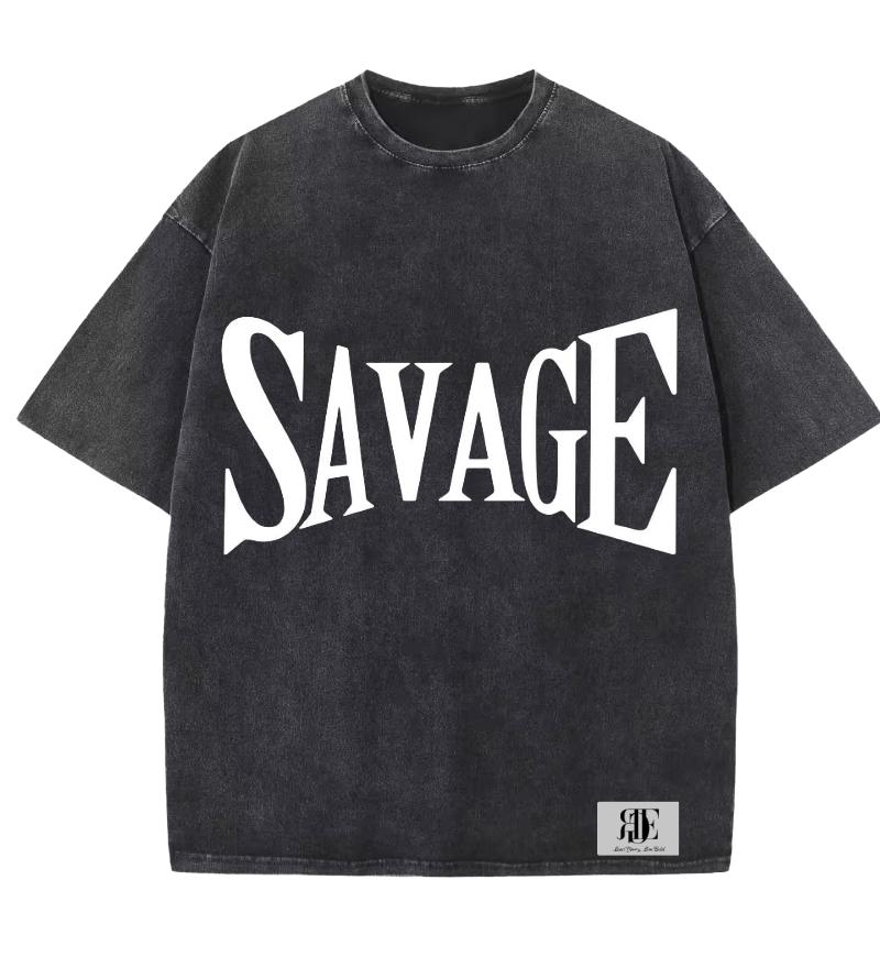 Savage oversized t-shirt in a used look – Young & Boss® | 100% cotton