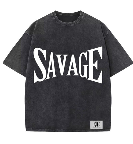 Savage oversized t-shirt in a used look – Young & Boss® | 100% cotton