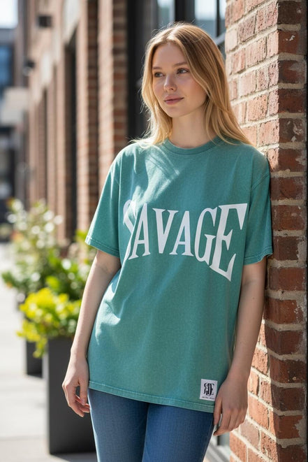 Savage oversized t-shirt in a used look – Young & Boss® | 100% cotton